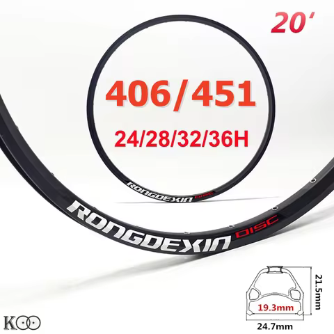 1Pc/2Pcs 20“406/451 Folding Bike Rim 24/28/32/36 Hole Disc Brake Ring Double Layer Aluminum Alloy Ri