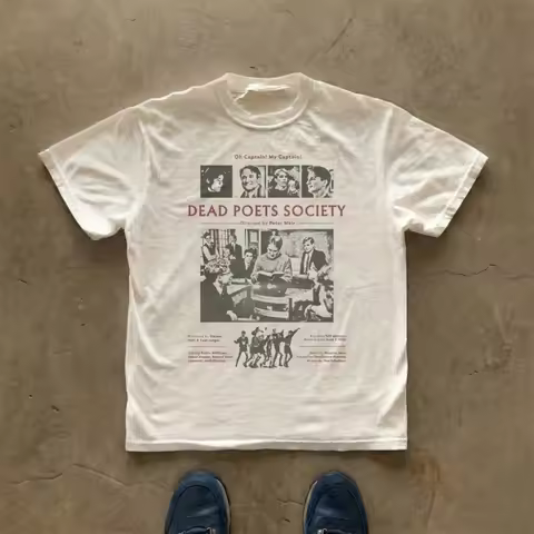 Dead Poets Society Tee Movie Poster Graphic T-Shirt Clothing Graphic Short Sleeve Shirt Unisex Men W