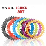 Snail Chainring 38T Bcd 104 Chain Ring Narrow Wide 104 Black
