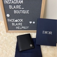 Dior 折扣黑色男款短夾 CD logo小圓牌