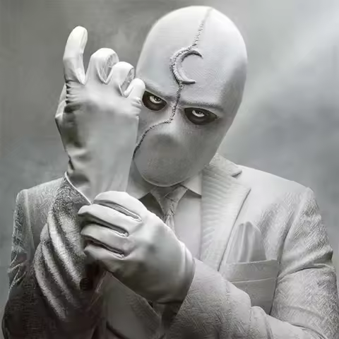 Moon Knight Mask Halloween Super Hero Cosplay Costume Helmet LED Type Marc Spector Adult Unisex Part