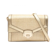 【二手】Michael Kors KINSLEY MD 金色皮革鏈條單肩包（女款）。
