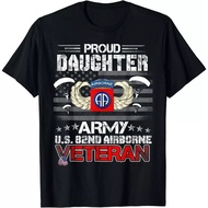 Proud Daughter Army Us 82Nd Airborne Veteran Flag Gift T-Shirt