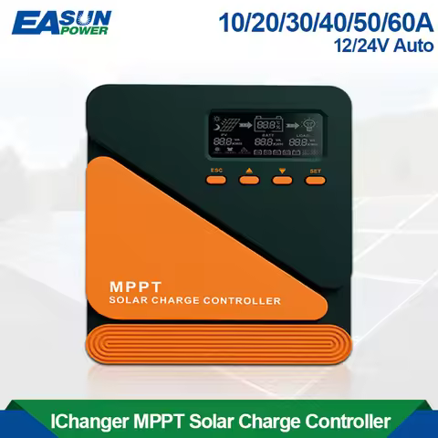 EASUN Solar Charge Controller MPPT 60A 50A 40A 30A 20A 10A Solar Panel Solar Charge Regulator 12V 24