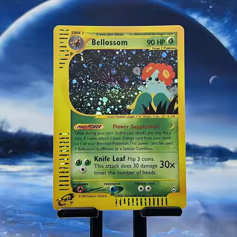 Bandai Pokemon Proxy Cards High Quality Pikachu Single Cards TCG Board Game Big Sale Bellossom Aquap