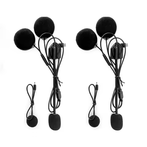 2pcs Maxto M2 M2C M3 M3S Accessories Headphone Microphone 2 in1 Earphone for Motorcycle Full Half Fa