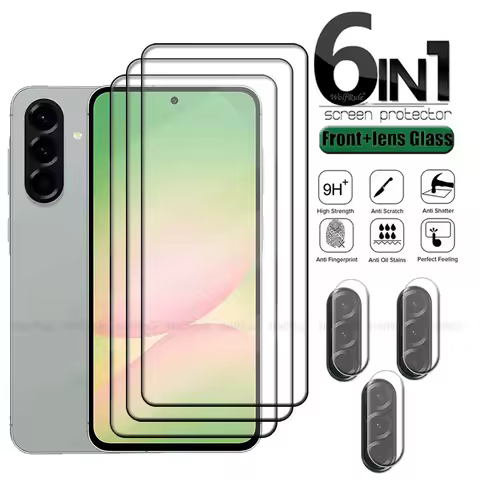 6-in-1 For Samsung A56 Glass Samsung Galaxy A56 Tempered Glass Full Cover Glue 9H Screen Protector S
