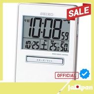 【Direct From Japan】Seiko Clock Alarm Clock Traveller Radio Wave Digital Calendar Temperature Humidity Display White Pearl SQ699W SEIKO