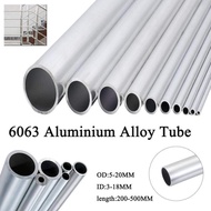 Aluminium Pipe OD 7-60mm ID 3-18mm Straight 200mm 500mm Long Round 6063 Aluminum Alloy Tube Round Tu