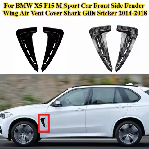 2 Pcs Car Front Side Fender Wing Air Vent Cover Shark Gills Sticker Trim Body Kit Exterior Tuning Fo
