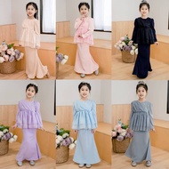 Kurung Moden Budak Perempuan Baju Raya Sedondon Family HItam Lilac Nude Kelabu Grey