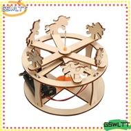 GSWLTT Wooden Carousel Model,  Hands-On Assembly Rotating Carousel Model,  Horse Figure Physics Demo