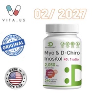 Deal Supplement Myo-Inositol & D-Chiro Inositol 2050 mg - 240 Capsules Original USA