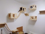 ส่งออกไม้แมวปีนเขากรอบไม้ติดผนัง Cat Scratching โพสต์ All Season Cat Wall Cat Tree เฟอร์นิเจอร์แมว