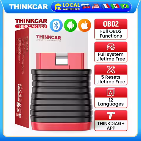 Thinkcar BD6 OBD2 Scanner Full System Diagnostic Tools BLEED/BRAKE/ETS/IMMO/OIL Reset Lifetime Free 