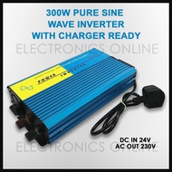 300W Pure Sine Wave Power Inverter With Charger Ready DC 24V to AC 230V Car Inverter DC-AC Inverter 