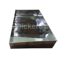 กะบะอาหารสด 3 ช่อง กะบะใส่อาหารทะเล แสตนเลส ขนาด (40x60x10 CM)