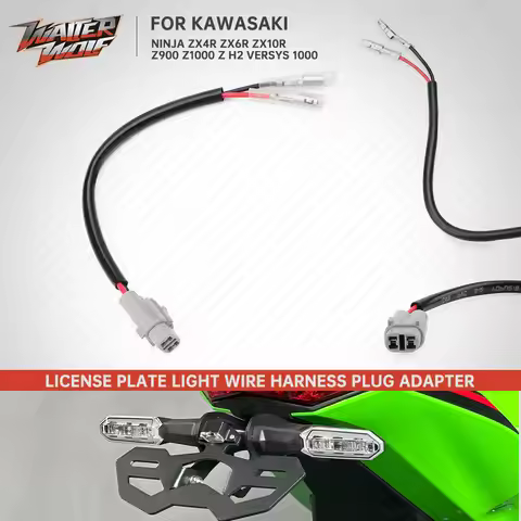 Tail Tidy License Number Plate Light Wiring Harness Plug For Kawasaki Ninja ZX-4R ZX-6R ZX-10R ZX400