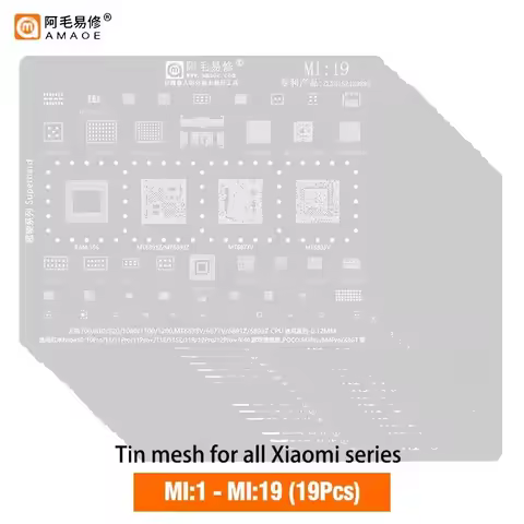 Amaoe RedMI Note 10 2 3 17 8 9 11 12 13 14 15 16 BGA Reballing Stencil for CPU XIAOMI CC9 K 20 30 Pr