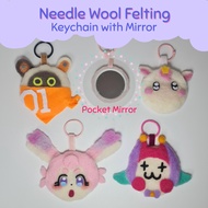 Needle Wool Felting Keychain and Mirror, Handcraft, Eous ZZZ, Little Ica HSR, Mem HSR, Klaun chan