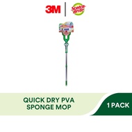3M Scotch Brite Hands Free Quick Dry PVA Sponge Mop, 1/Pack, Refill Available, Cleans, Dust Free, Kitchen, Home Office