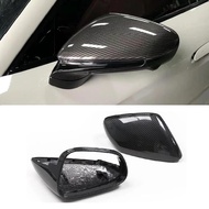 2 pieces Rearview Mirror Cover Caps Dry Carbon Fiber OEM Replacement Case Shells Glossy For Porsche 