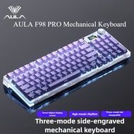 AULA F98 Pro 2.4G Wireless/Bluetooth/Wired Mechanical Keyboard with Display Knob RGB Hot-Swappable C