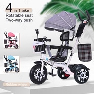 【COD4】 4 in 1 Baby Tricycle Portable 3 Wheels Kids Push Stroller Trike Bike Toy for Boy and Girl