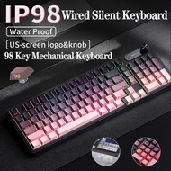 IP98 Wired Silent Keyboard 98 Key Mechanical Keyboard IPX8 Waterproof Keyboard RGB Light Ergonomic F