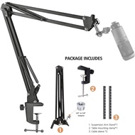 Desktop Microphone Boom, HyperX Microphone Cantilever Stand, fine AM8 Stand with 3/8 to 5/8 Screws a