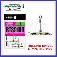 [2-3PCS/pkt] Ikan Toman Rolling Swivel T Type RTS 9100 Snap Fishing Swivel Fishing Barrel