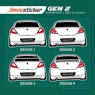Sticker Kereta Proton Gen 2, Sticker belakang Gen 2, Car Sticker, Custom Sticker.