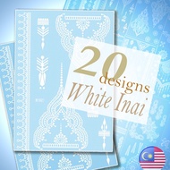 Henna Instant White Sticker Pengantin Inai Sticker Putih Lace Henna Temporary Tattoo Lace