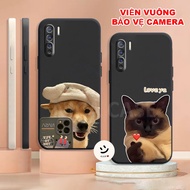 Oppo Reno 3 / 3 Pro TPU Case With Square Edge Printed cute cool dog cat Image