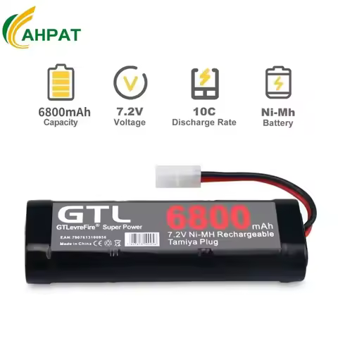 7.2V 6800mAh NiMH Replacement RC Battery with Tamiya Discharge Connector for RC Toys Racing Cars Boa