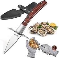 SPEENSUN Oyster Knife, Oyster Shucking Kit, Oyster Shucking Knife With Comfort Wood-handle, Sturdy A