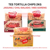 [POS SEGERA] *2KG* Keropok Tes Tortilla Chips (1Carton) Rasa Jagung Barbeque / Sambal Balado