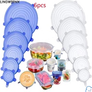LINDW99NX 6PCS Silicone Lids, Kitchen Gadgets Stretch Fresh-keeping Cover, Non-slip Reusable Bowl Ca