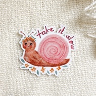 Take It Slow Die-Cut Sticker | Cute Snail Die-cut Sticker