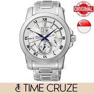 [Time Cruze] Seiko SNP091 Premier Kinetic Perpetual Stainless Steel White Dial Men Watch SNP091P1 SNP091P