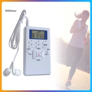  HRD-102 Digital Radio Mini LCD Display Portable Multifunctional Stereo FM Radio Receiver With Earphones for the Aged