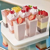 [60/50/30/20/10] Pcs Clear Disposable Mini Dessert Cups (90ml/3oz), Stackable Design, Easy To Store,