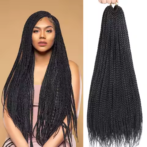 6 Packs Box Braids Crochet Hair 24inch 18inch 12inch Pre-looped Synthetic Crochet Hair Extension for