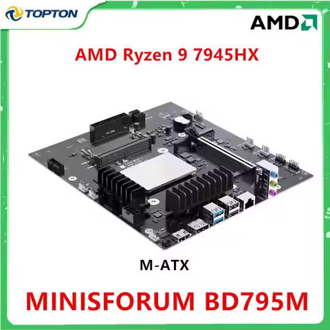 Topton BD795M M-ATX Gaming NAS Motherboard 2.5G LAN AMD Ryzen 9 7945HX 16C/32T 2xDDR5 2xNVMe 2xSATA3