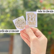Combo of 2 spiritual talismans of 12 zodiac signs and GOD OF WEALTH HOLDING A HAMMER phone stickers 
