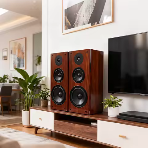 130W-300W Bookshelf Speaker 8 Inch Three-Way Passive Sound Box 8ohm Wooden Loud Speakers HiFi Front 