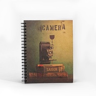 XO VINTAGE SPRING NOTEBOOK - VINTAGE CAMERA COVER NOTEBOOK - CAMERA NOTEBOOK