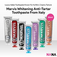 Marvis Whitening Anti-Tartar Toothpaste From Italy 85ml (Cinnamon Mint / Amarelli Licorice / Aquatic