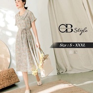 OB DESIGN ★ OBDESIGN ★ ORANGEBEAR ★ RUFFLE SLEEVE PRINTED DRESS ★ 2 COLOR ★ S-XXXL SIZE ★ PLUS SIZE