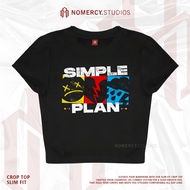 KATUN NORACY.STUDIOS - CROP TOP SIMPLE PLAN LOGO | ROCK MUSIC METAL BAND | GRUNGE CROPTOP BLACK SKEN